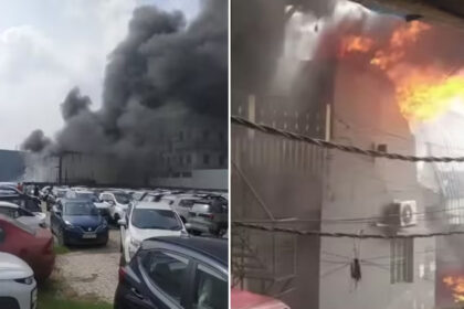 भीषण आग, 50 गाड़ियां राख, हुंडई, फोर्ड कार सेंटर,सगुना मोड़,दानापुर, पटना