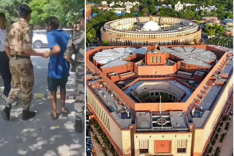 शख्स, संसद, सुरक्षा, चूक, अंदर घुसा, दीवार फांदा, सुरक्षाकर्मी, दबोचा