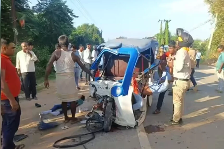 हादसा, तिलौथु, 3 मरे, टक्कर, ट्रक—ऑटो