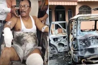 आग, पशुपालन अफसर, झुलसे, सहरसा, स्कॉर्पियो