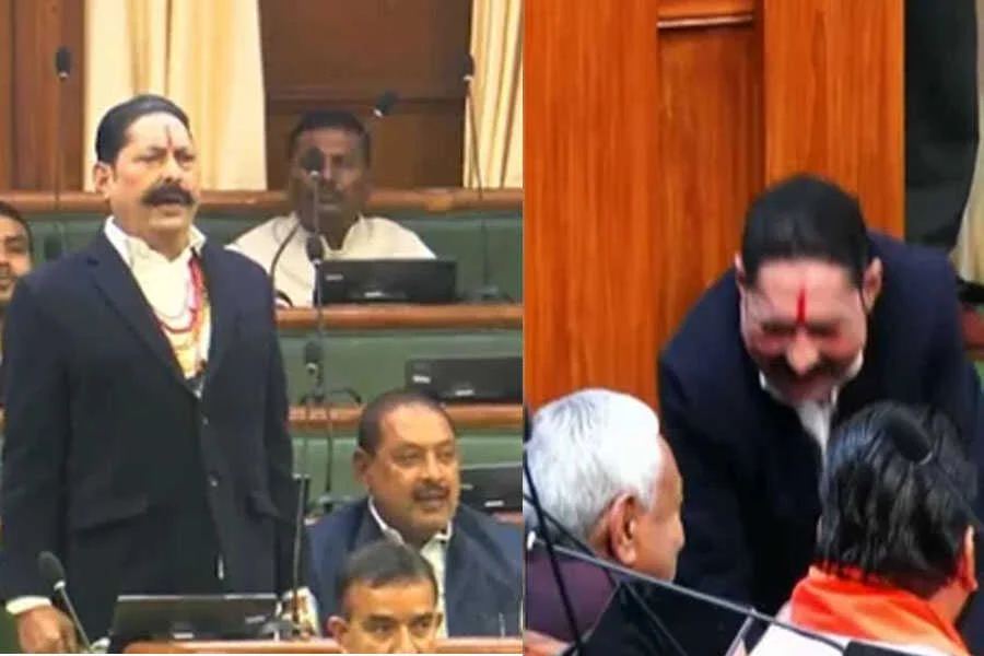 अनंत सिंह, छुए पैर, नीतीश, शपथ, विधानसभा