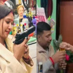 रोज डे, महिला, पति, गुलाब, शराब, पिस्टल, रील, वायरल, मुंगेर