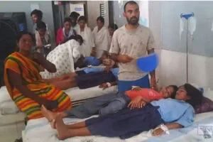 50 बच्चे, बीमार, मिड डे मील, छोला-चावल, नालंदा