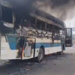 बस, हादसा, बवाल, पुलिस, 10 गाड़ियां, फूंक डाली, युवक, मौत