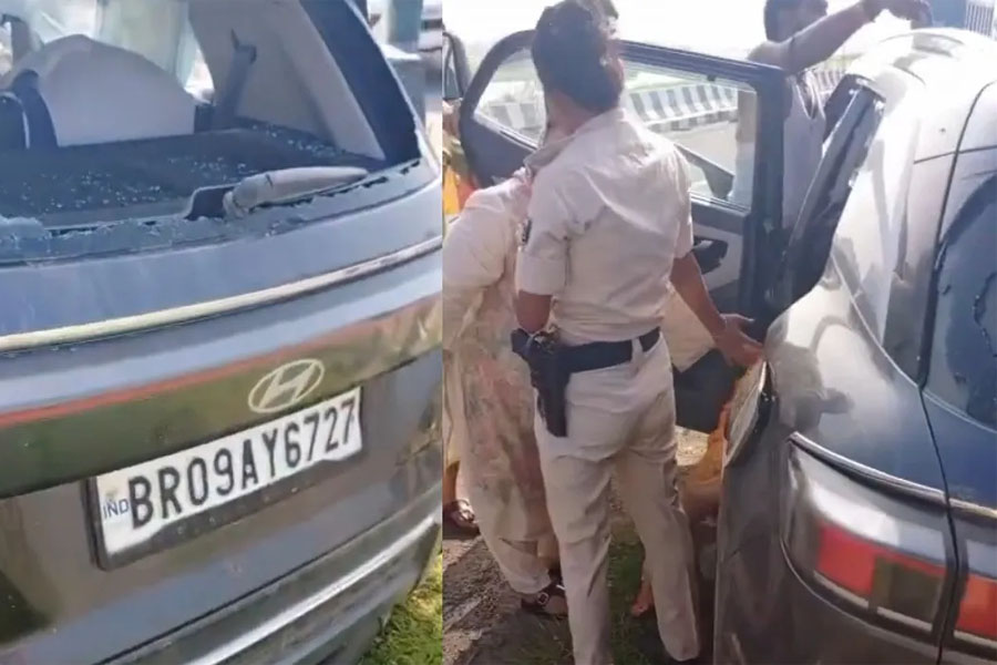क्रेटा, कार, डिवाइडर, टक्कर, चूर-चूर, दंपती, तीन मरे, मोकामा, फोरलेन